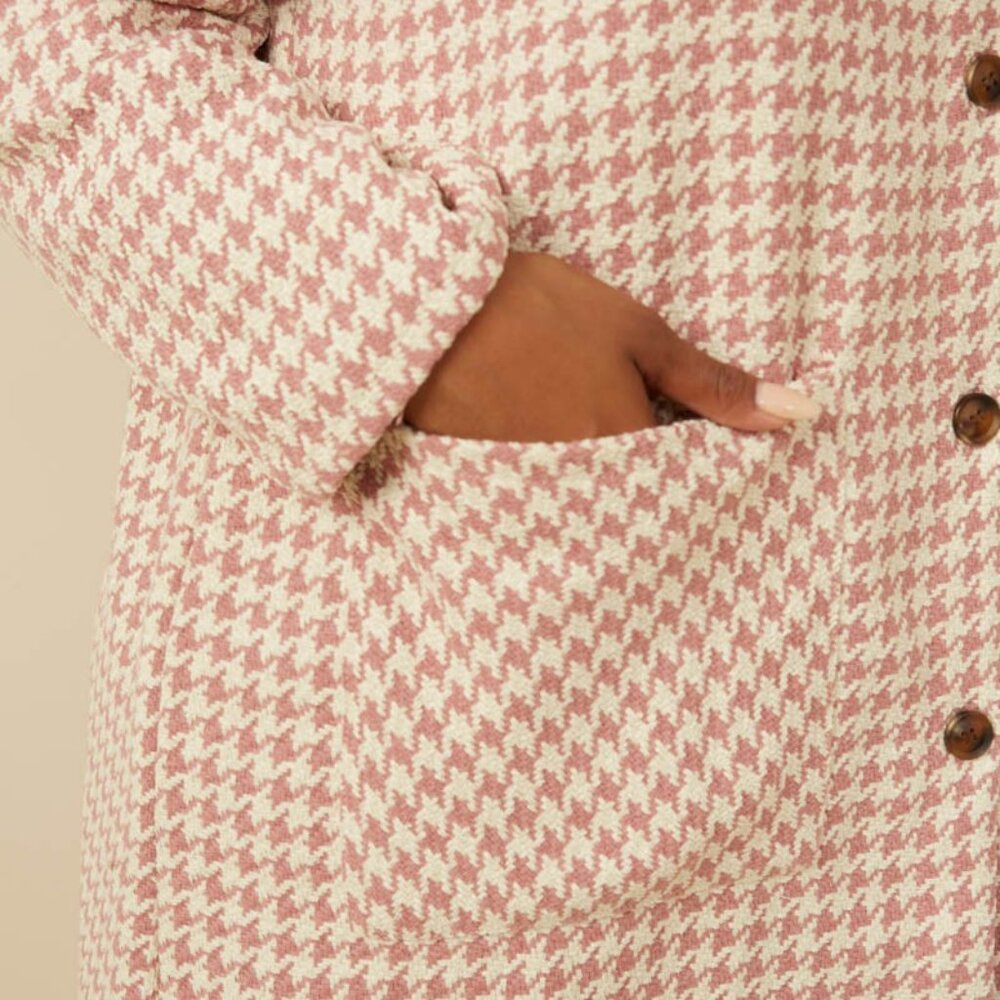 Houndstooth Button-Front Coat - image 3